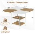 thumbnail image 3 of Gymax 47.5'' Square Dining Table w/Double-colored Splice Desktop 2-Tier Storage Shelves, 3 of 10