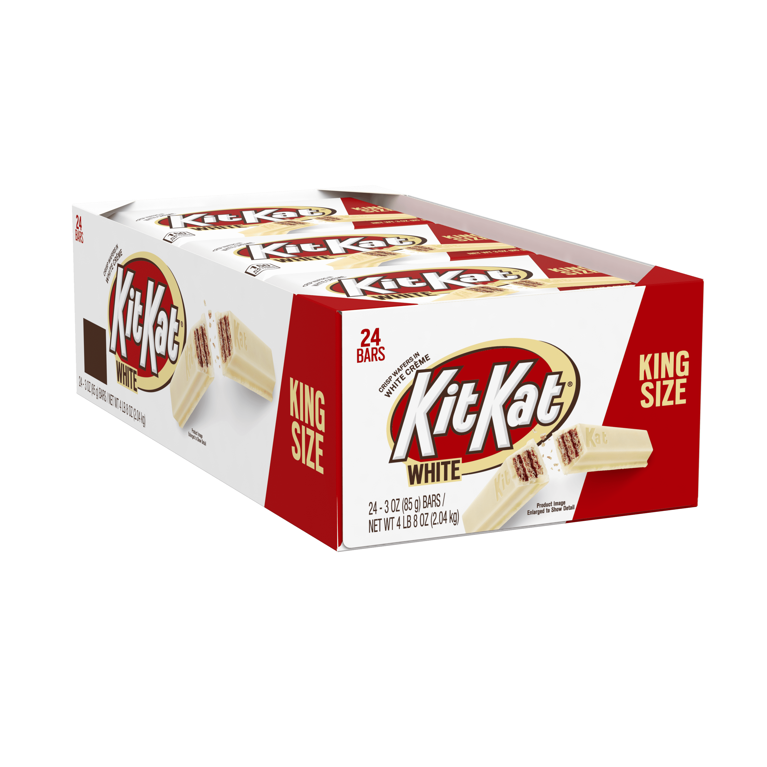 Kit Kat, King Size Crisp Wafers in White Crème Candy Bar Box, 3 Oz., 24