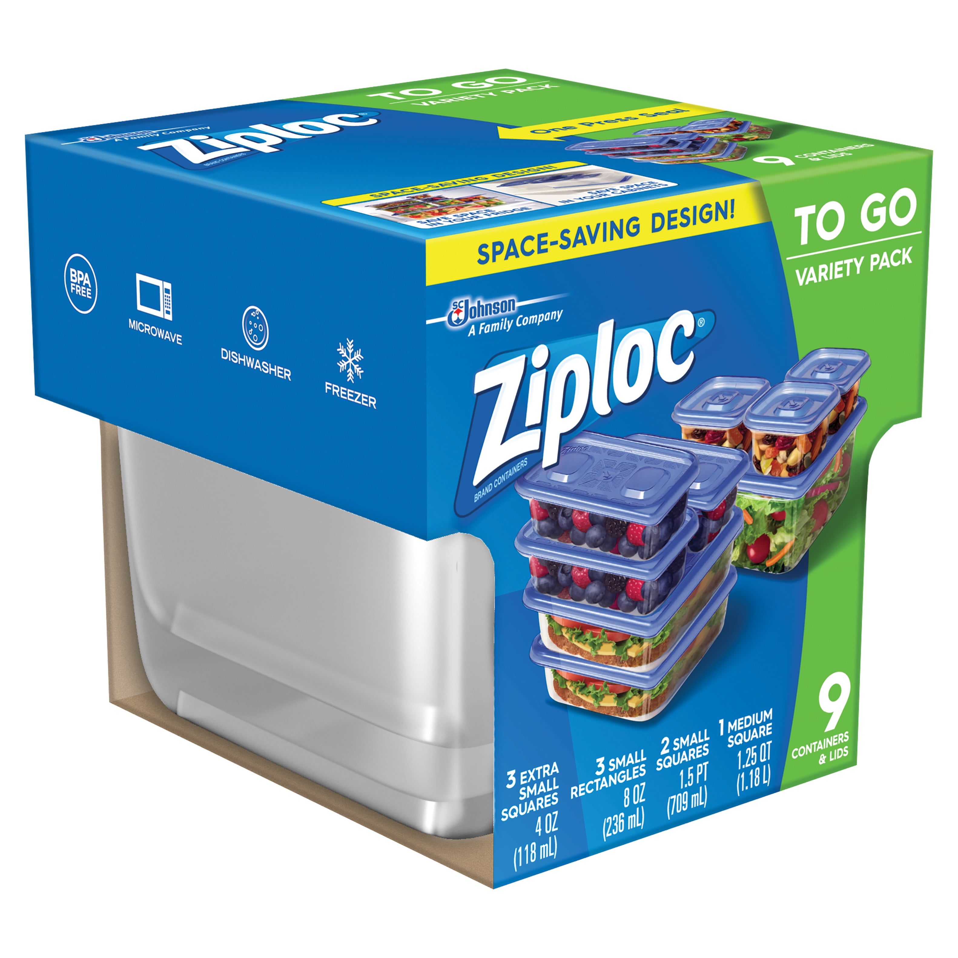 Ziploc To Go Containers Variety Pack 18 Pc