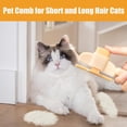 thumbnail image 4 of Wipe-Clean Pet Grooming Brush for Dogs & Cats, Stainless Steel Teeth Long & Short, Hair & Flea Removal Tool,Yellow, 4 of 8