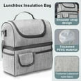 thumbnail image 4 of Bearachild Bolsa de almacenamiento para fiambrera, fiambrera de gran capacidad, organizador térmico, contenedor de alimentos para trabajadores, Almacenamiento y organización del hogar Gris, 4 of 6