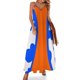 thumbnail image 1 of Vestido sin mangas azul y naranja conjuntos de verano para mujer 2024 vestido verano 2024 vestidos de mujer para mujer, 1 of 7