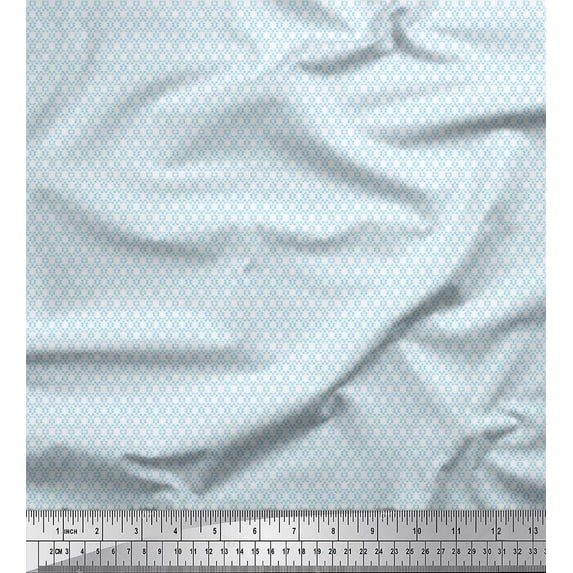 Soimoi Georgette Viscose Fabric Bar Graph Shirting Printed Craft Fabric by The Yard 42 Inch Wide