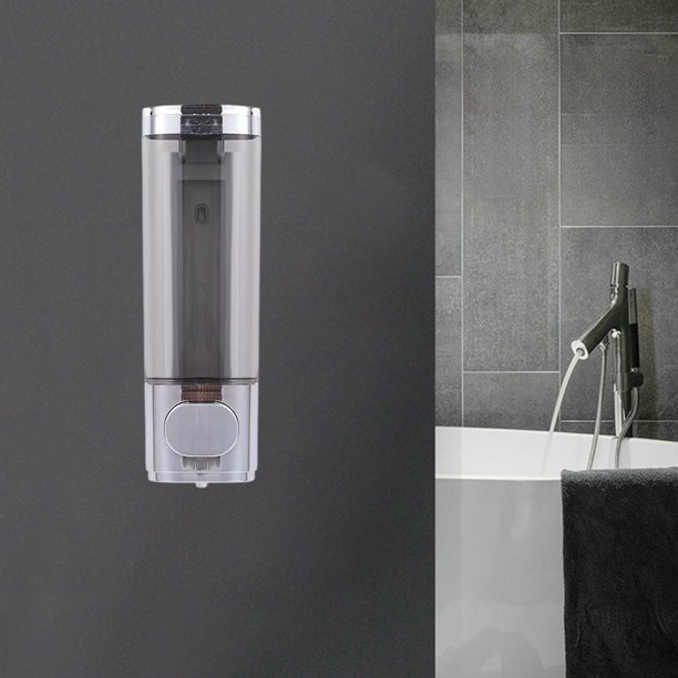 Dispensador y organizador de jabón 3 en 1 - Estantería portátil para cocina y baño, plástico, plata/blanco, 8,46x2,76x2,76 pulgadas
