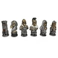 thumbnail image 6 of Medieval Times Gothic Skull Busts Chess Set 14.5" Dusky Black Faux Leather Board, 6 of 7