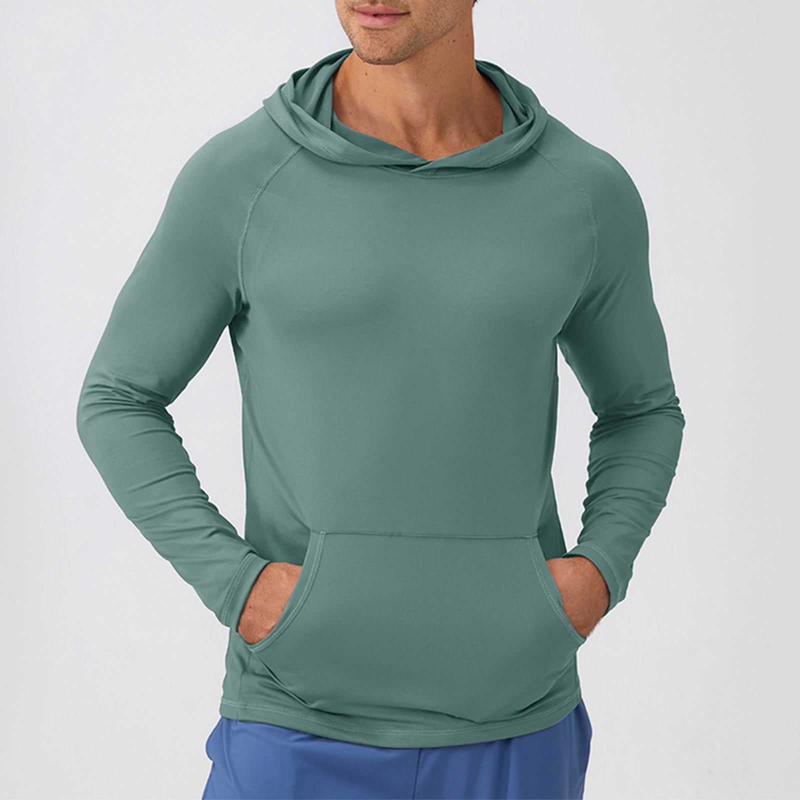 CHGBMOK Autumn Clearance Men'S Top Shirts Men Hooded Wicking
