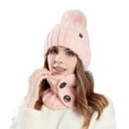 thumbnail image 1 of Adult Warm Hat Bib Two Piece Set Knitted Woolen Ear Protector for Outdoor Riding Winter Accessories, 1 of 3