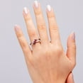 thumbnail image 3 of ANGARA Natural Oval Ruby Three Stone Bypass Ring with Diamonds in 14K Yellow Gold for Women (Size-4x3mm) | July Birthstone, Birthday, Anniversary, Jewelry Gift for Women | Natural Ruby Ring, 3 of 11