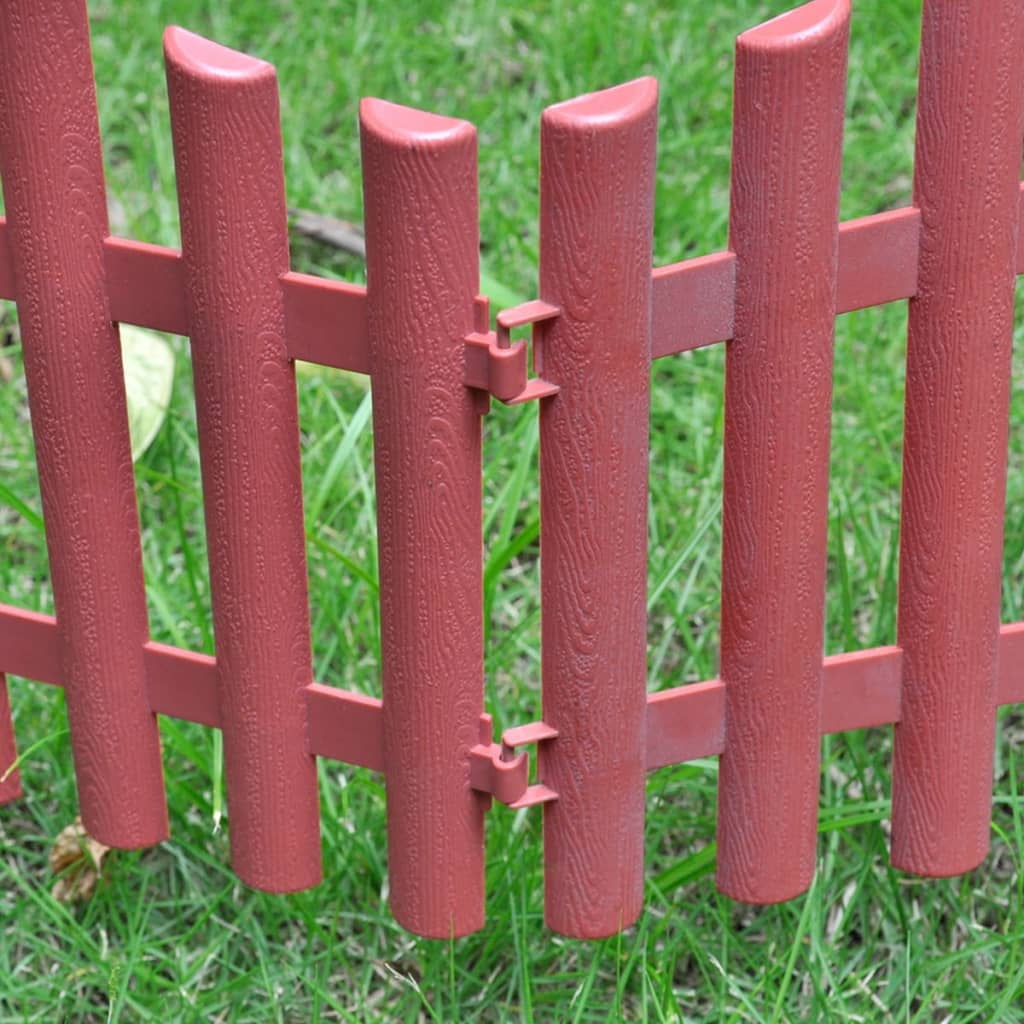 vidaXL Garden Edging 17 Pcs Decorative Lawn Garden Fence Edging Border PP