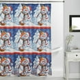thumbnail image 4 of 13 PC Christmas Shower Curtain Set with Metal Roller Hooks Dobby Printed Holiday Bathoom Décor - Red Poinsettia, 4 of 5