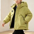 thumbnail image 2 of HAOTAGS Boys Outdoor Windbreaker (5-15) Casual Hooded Zipper Warm Winter Quilted Coat Green Size 11, 2 of 2