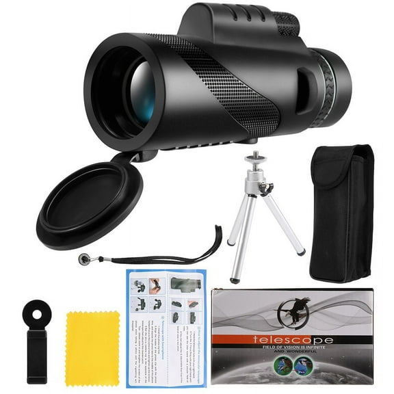 80X100 HD Monocular Telescope Long Range Bak4 Prism Withtripod Phone Clip Birdwatching Mirror Hunting Outdoor Camping