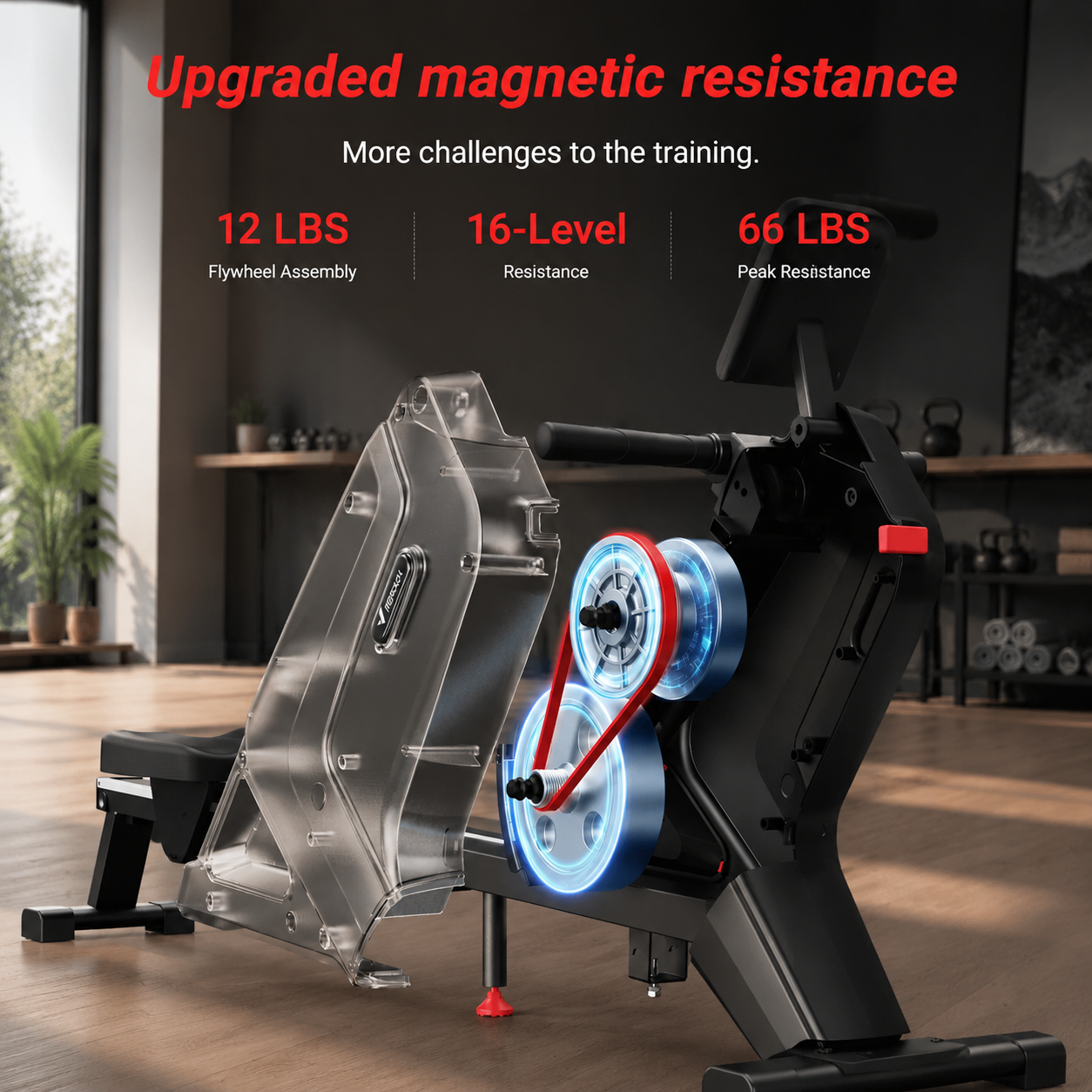 Merach Magnetic Rowing Machine, 16 Levels photo 6