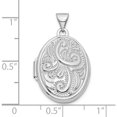 thumbnail image 3 of 14K White Gold Swirl Design 21mm Oval Locket (28 X 17) Made In China xl839, 3 of 5