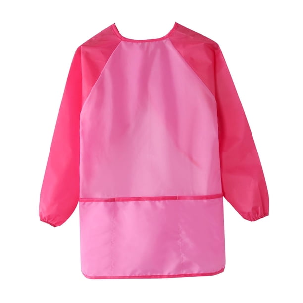 Delantal de pintura para niños, color brillante, mangas largas, lavable, babero para pintar C