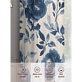 thumbnail image 6 of Navy Blue Peony Sheer Curtains 72 Inch Length 2 Panels Set, Retro Floral Botanical Blossom Voile Window Treatment Rod Pocket Curtains Sheers Drapes for Bedroom/Living Room/Kitchen 52"x72"x2, 6 of 7