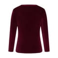 thumbnail image 4 of Homenesgenics Velvet Tops for Women Fashion Women Pullover Solid Long Sleeve Casual Shirt Blouse Tops, 4 of 6