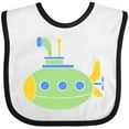 thumbnail image 3 of Inktastic Cute Green Submarine Boys or Girls Baby Bib, 3 of 4