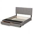 thumbnail image 6 of Baxton Studio Netti Light Grey Fabric Upholstered 2-Drawer King Size Platform Storage Bed, 6 of 7