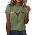 thumbnail image 1 of Pavied T-Shirts pour Femmes T-Shirts Graphiques Chandails en Molleton de la Saint-Valentin pour Femmes Imprimé Cœur Col Rond Manches Longues Hauts Décontractés Mignons Chemises de la Saint-Valentin en Coton Hauts d'Été Vert Armée TG, 1 of 3