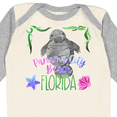 thumbnail image 4 of Inktastic Panama City Beach Florida Cute Swimming Manatee Boys or Girls Long Sleeve Baby Bodysuit, 4 of 5