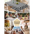 thumbnail image 6 of Boho Black Stripe Tablecloth Rectangle Table Cloth 60x120, Waterproof Tablecloth Outdoor Table Cloth, Abstract Geometric White Minimalist Washable Table Cover for Kitchen Dinning Party, 6 of 8