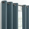 thumbnail image 2 of Eclipse Marston Room Darkening Solid 2 Pack Window Curtain Panels, Grommet - 37" W x 63" L - Indigo, 2 of 3