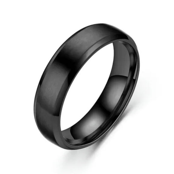 4mm/6mm Black/Blue/Gold Titanium Steel Brushed Band Men's Women's Ring Size 6-12
