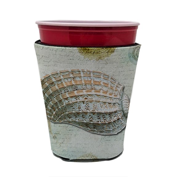 Carolines Treasures SB3029RSC Beach Conch Shell Top Red Cup Hugger Red Cup multicolor