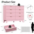 thumbnail image 2 of FANRAL 8 Drawers Dresser Fluted Dresser for Bedroom,Wooden Chest of Drawers Modern Dresser for Closet,Pink Dresser, 2 of 7