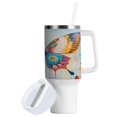 thumbnail image 2 of 40 Oz Car Handle Water Bottle Water Cup Water Bottle Water Jug Coffee Cup Travel Water Bottle Cool Butterfly, 2 of 8