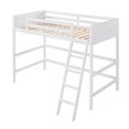 thumbnail image 5 of Harper & Bright Designs Twin Wooden Loft Bed with Ladder Solid Wood Bed with Spacious Under Bed Place for Boys Girls, White, 5 of 10