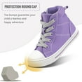 thumbnail image 3 of Kushyshoo Kids Canvas Sneakers Purple High-Top Children Walking Shoes 12M, 3 of 6