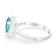 thumbnail image 4 of Halo Princess Cut Wedding Ring Paraiba Tourmaline CZ 925 Sterling Silver Size 11, 4 of 7