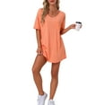 thumbnail image 2 of INSPIRE CHIC Women's T-shirt Nightgown V Neck Sleepshirts Comfy Oversized Nightshirt S Orange, 2 of 6