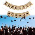 thumbnail image 3 of 2019 Graduation Banner Decorations Graduation Burlap Bunting Banner Linen Hanging Garland Set(CONGRATS GRAD, Burlap Swallowtail Flag), 3 of 8