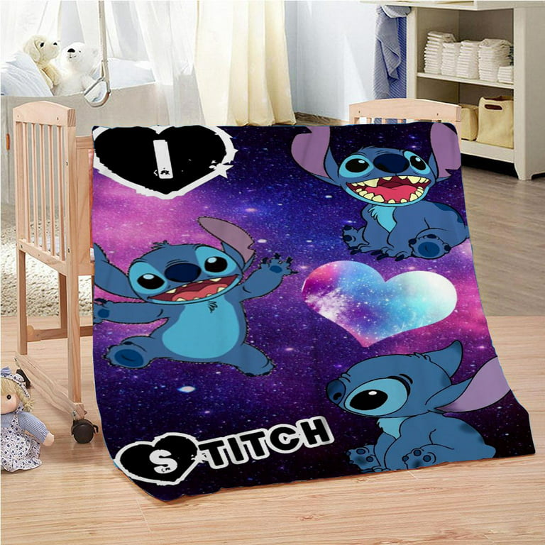 Cartoon Anime Stitch Throws Blanket With Pillow Cover For All Season Fuzzy  Cozy Microfiber Throw Travel Blanket Birthday Gifts Blanket For Kids and