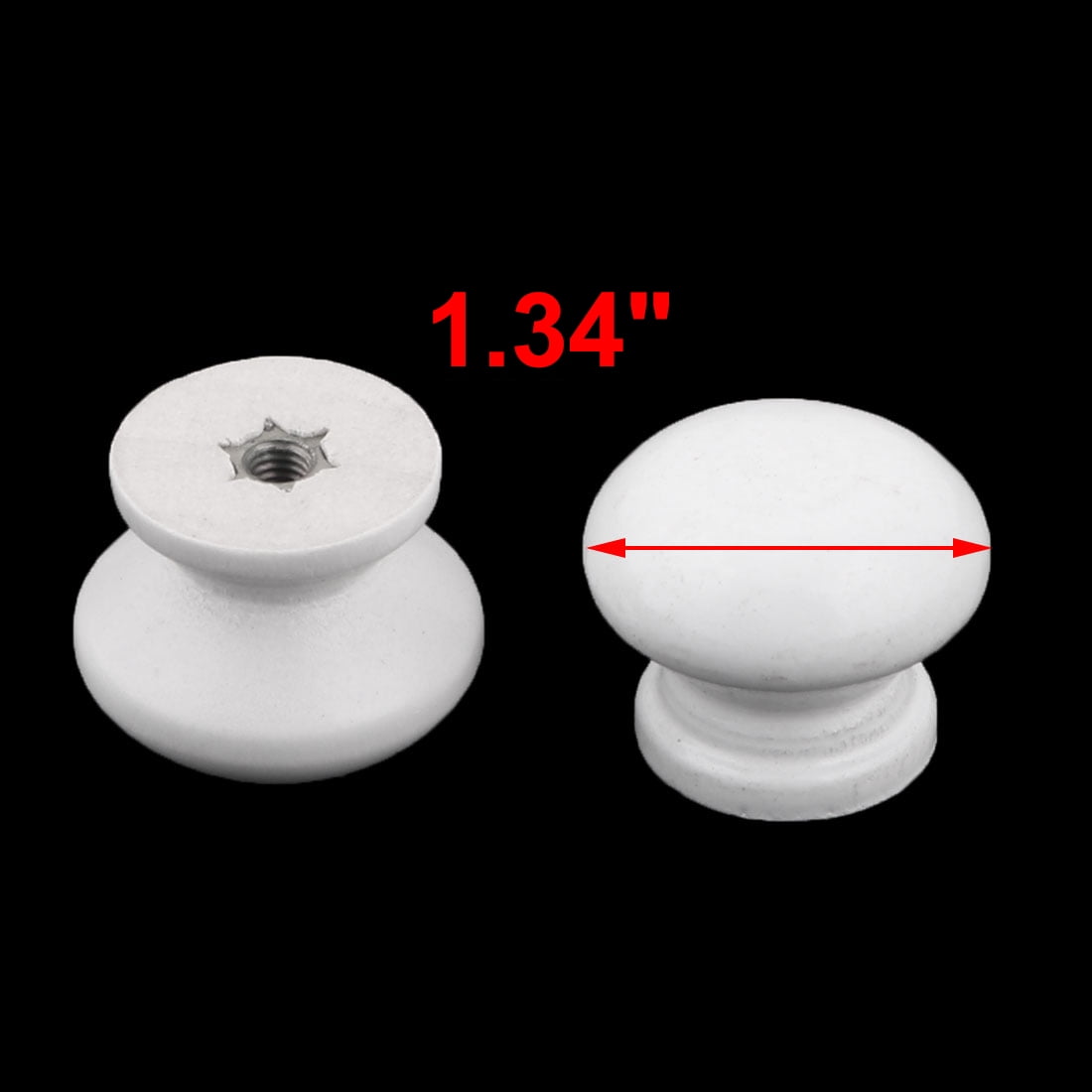 Unique Bargains Wood Household Round Single Mounting Hole Door Drawer Case Pull Knob 11pcs