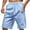 Light Blue, variant on Coorders George Men’s Elastic Waist Cargo Shorts, Lightweight Linen Loose Fit Drawstring Short with Pockets, Black, XL