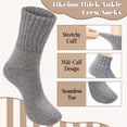 thumbnail image 2 of Jtbuh XLY Women Winter Casual Calf Socks Thick Warm Cozy Cushioned Ankle Crew Socks Cute Boot Socks for Winter 3-5 Pairs, 2 of 7