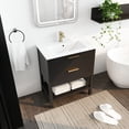 thumbnail image 2 of 96.80 lb Black Chestnut Bathroom Piece - Soft Closing Functionality - Freestanding Setup - Metal Handles, 2 of 6