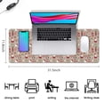 thumbnail image 5 of Long Mouse Pads for Desk,Beige Christmas Character Pattern Desk Mats on Top Of Desks, Desk Mouse Pad Extra Large with 3mm Non-Slip Base and Stitched Edge for Gaming,Office,Work,Home 31.5x11.8in, 5 of 5
