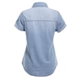 thumbnail image 4 of Made by Olivia Women's Button-Down Cap Sleeve Denim Chambray Shirt, 4 of 4