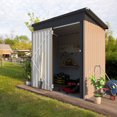 thumbnail image 2 of YODOLLA Abri de Rangement Extérieur en Acier Métallique 5 x 3 Pi avec Toit Coulissant et Porte Verrouillable pour Cour Arrière, Jardin, 2 of 7