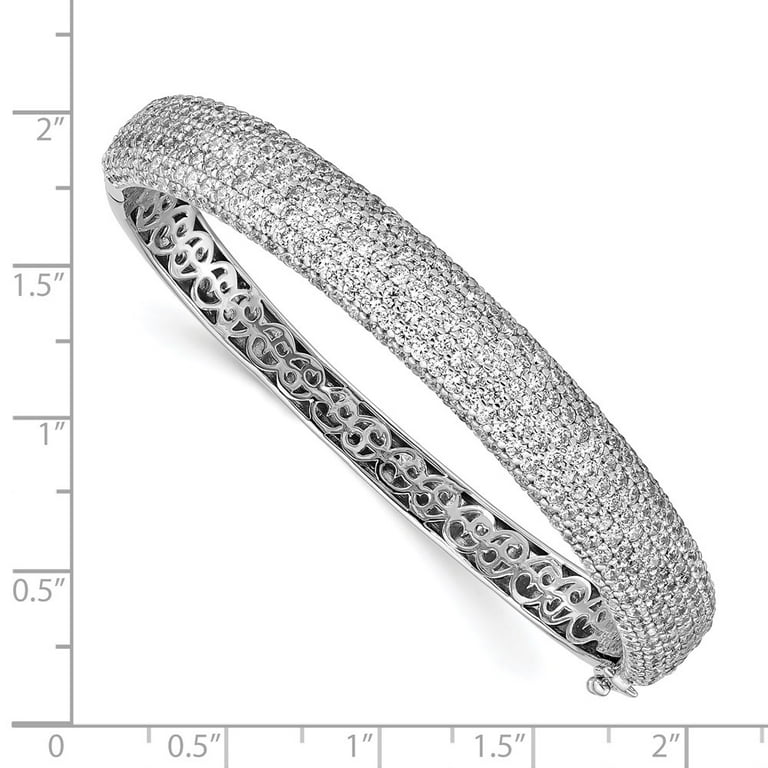 Sterling Silver Bracelet Bangle Women's Cubic Zirconia Round