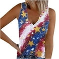 thumbnail image 2 of Frostluinai Womens USA Independence Day Sleeveless Shirts Casual Ribbed Knit Tank Tops 4th of July Henley Shirts Stars Striped Tanks, 2 of 4