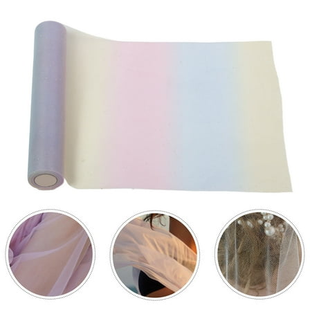 Homoyoyo Lightweight Breathable Gradual Glitter Tulle Fabric for Sewing Multi Color