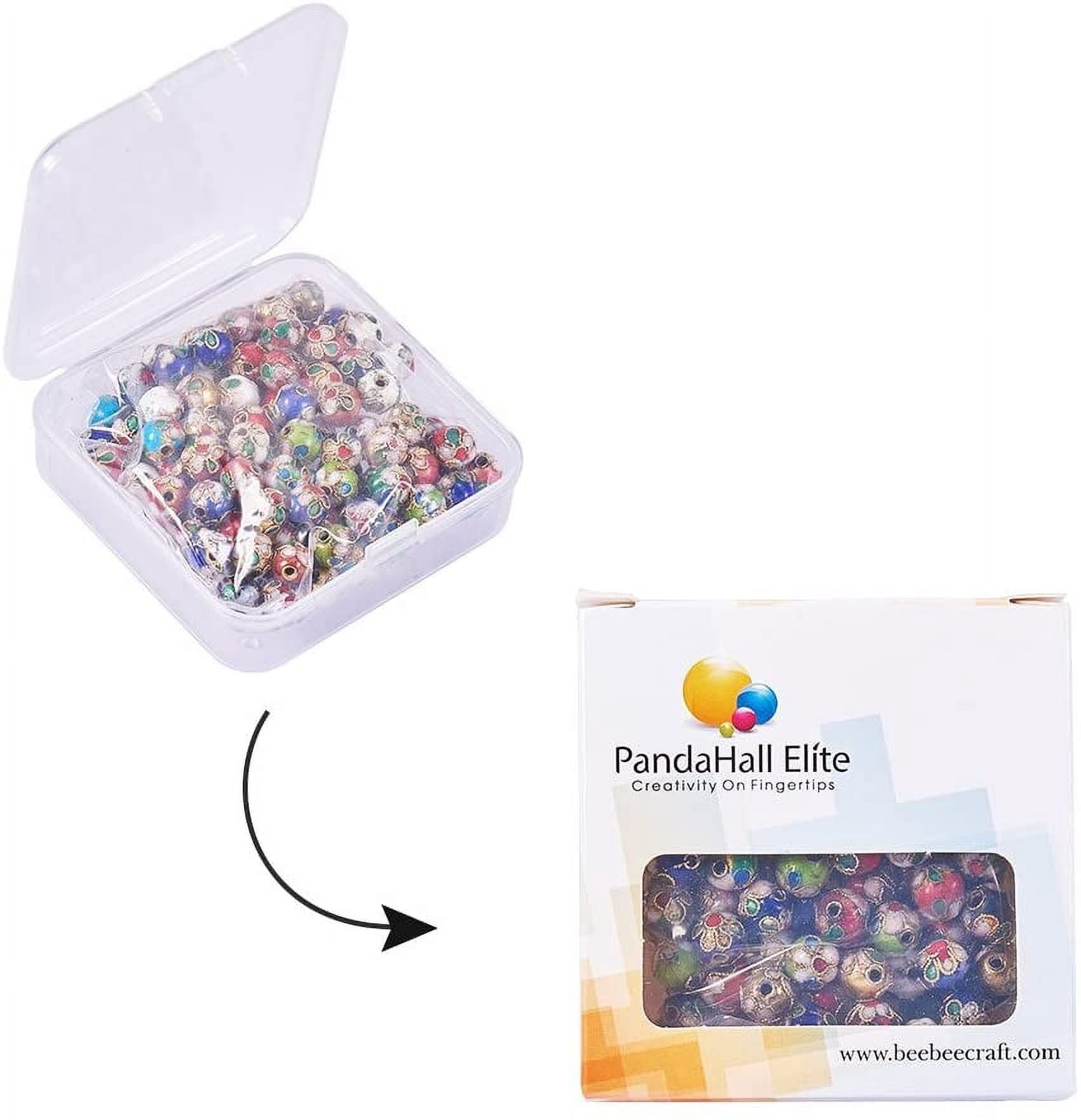 DIY 120 Pieces 8mm Handmade Round Enamel Cloisonne Beads for DIY Jewelry Making Craft Loose Beads Mixed Color DIY