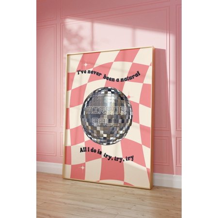 POSTER Mirror Ball Poster, Trendy Prints, fast gift, pink, , Mirror Ball , print, products-UNFRAMED