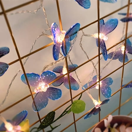 SLGHLSAHG Butterfly String Lights 10ft 20 LEDs Battery Operated Night Light Copper Wire Fairy Light Decor Indoor for Bedroom Party Garden Wedding Decoration (Purple) A13714